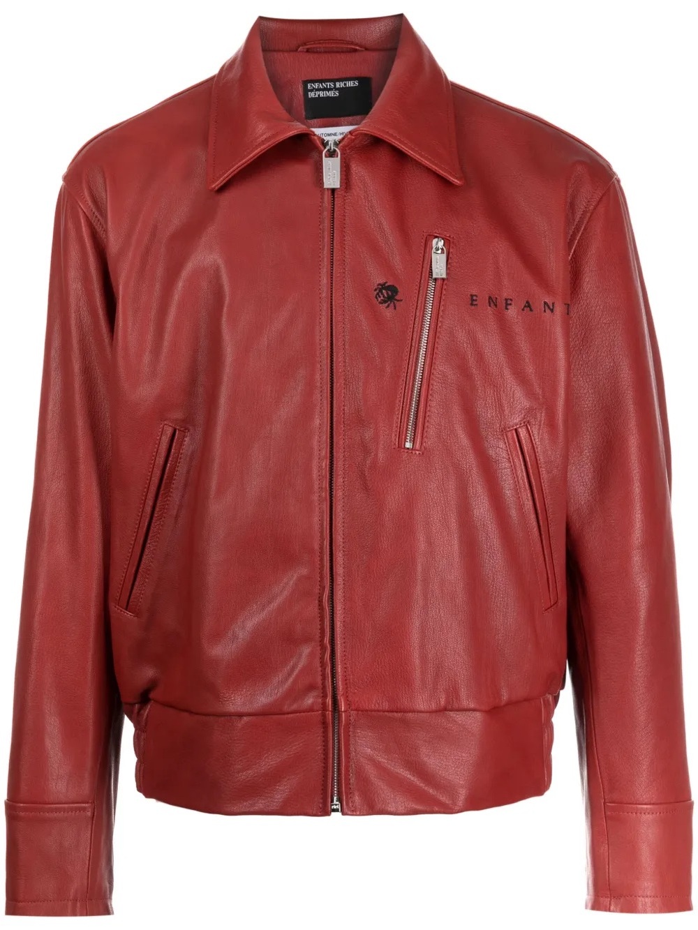 Enfants Riches Déprimés Red Leather Bomber Jacket